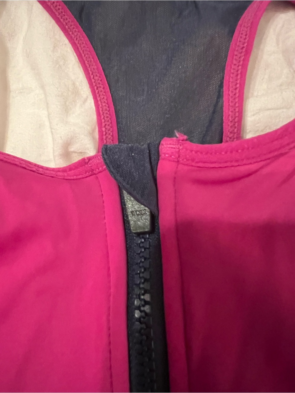 TWO LIKE NEW Ruby Ribbon Black and fuchsia Ruched Racerback Tank - Picture 5 of 7